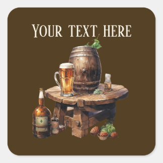 Sticker Carré bière cool ajouter du texte