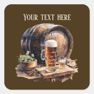 Sticker Carré bière cool ajouter du texte
