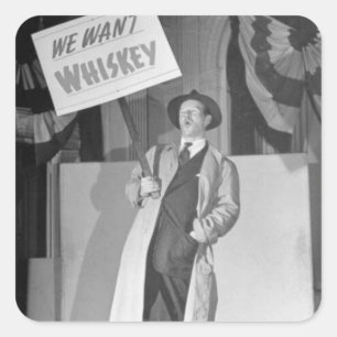 Sticker Carré Bière de l'époque de la prohibition, Nous voulons