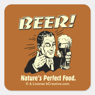 Sticker Carré Bière : La nourriture parfaite de la nature