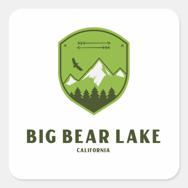 Sticker Carré Big Bear Lake - Californie (Devant)