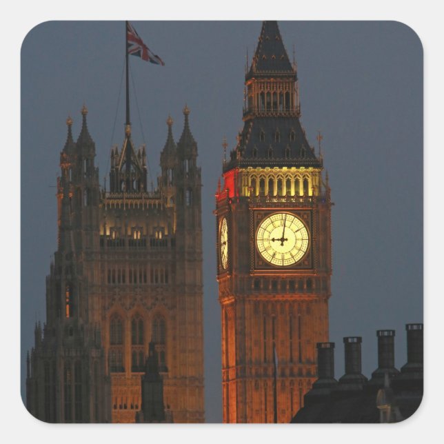 Sticker Carré Big Ben-Londres-Angleterre (Devant)