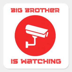 Sticker Carré Big Brother regarde 1984 ingsoc