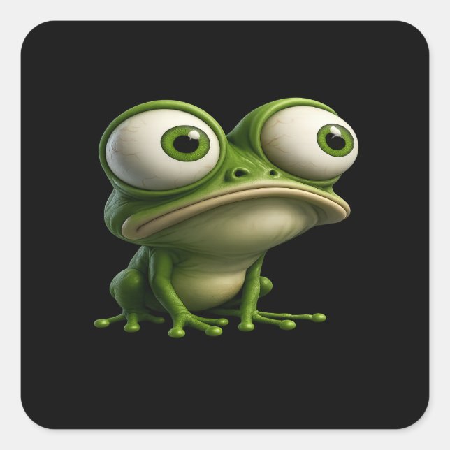 Sticker Carré Big-Eyed Cartoon Frog (Devant)