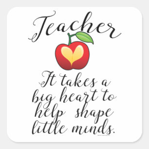 Sticker Carré Big Heart To Help Shape Little Minds