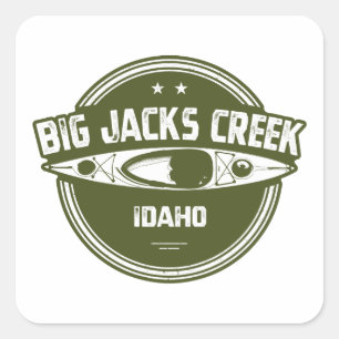 Sticker Carré Big Jacks Creek Wild Et Rivière Pittoresque Idaho 
