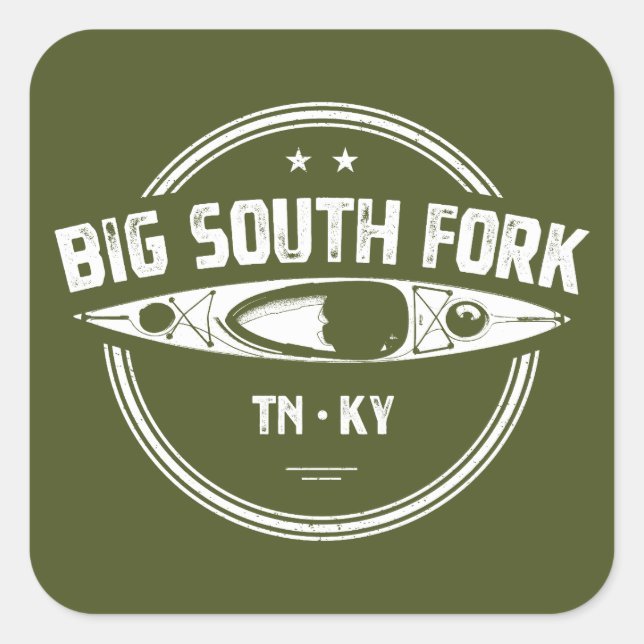 Sticker Carré Big South Fork National River Kayak (Devant)