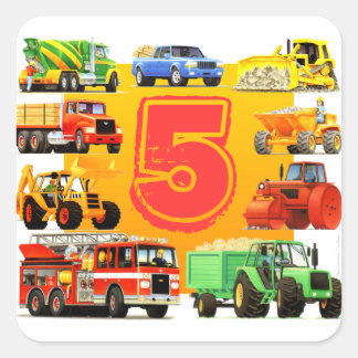 Sticker Carré Big Trucks 5e anniversaire