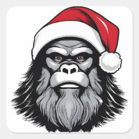 Bigfoot Portant Un Chapeau De Père Noël