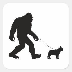 Sticker Carré Bigfoot Walking French Bulldog