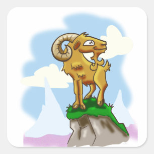 Sticker Carré Bighorn Ram
