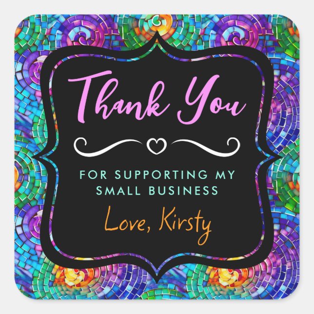 Sticker Carré Bijoux arc-en-ciel Tone Mosaïque verre Petite entr (Devant)