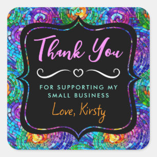 Sticker Carré Bijoux arc-en-ciel Tone Mosaïque verre Petite entr