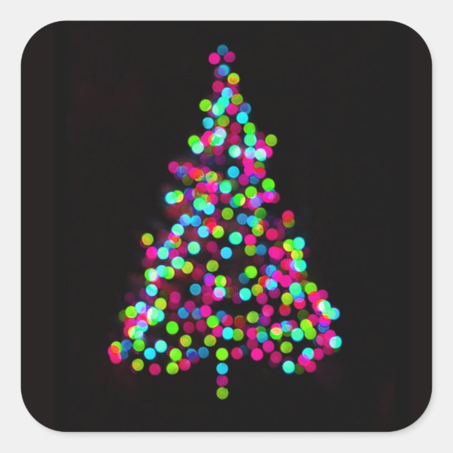 Sticker Carré Bijoux en sapin de Noël (Devant)