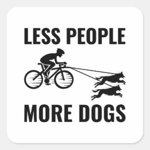 Sticker Carré Bikejoring ChienScooting Chien Sport Vélo Balade e