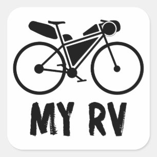 Sticker Carré Bikepacking, Mon Véhicule De Loisirs