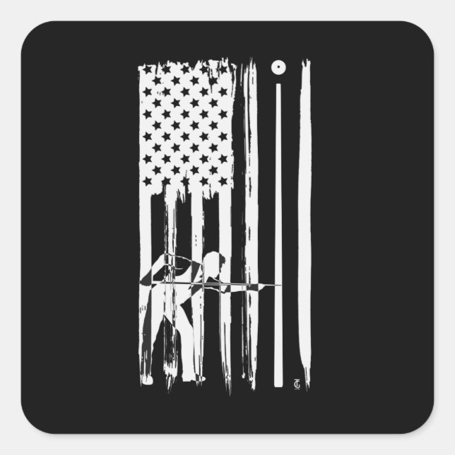 Sticker Carré Billard USA Drapeau Cue Sports Billard Pool (Devant)