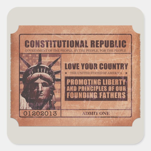 Sticker Carré Billet politique (Devant)