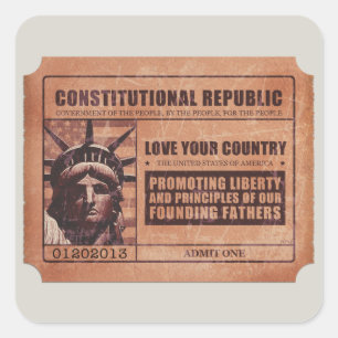 Sticker Carré Billet politique