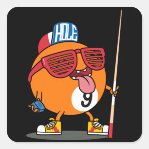 Sticker Carré billiard cool neuf balle