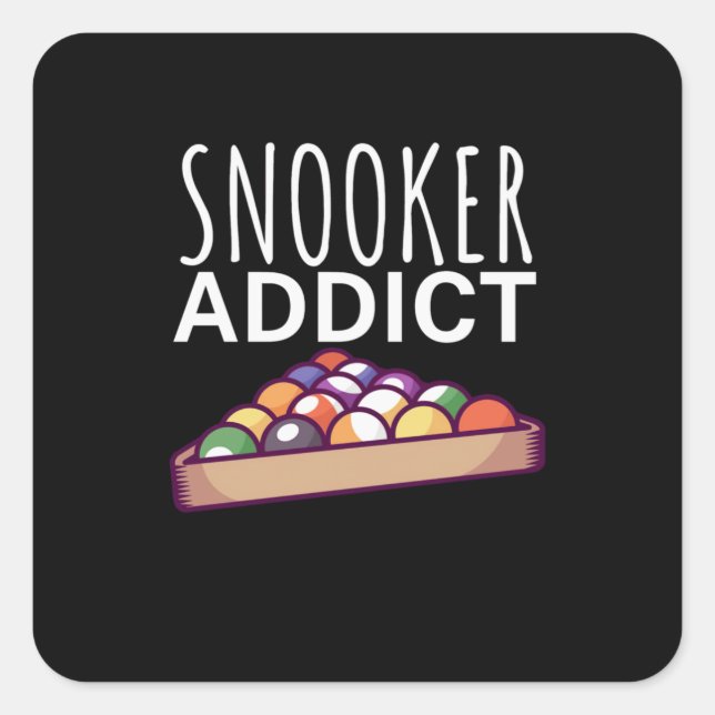 Sticker Carré Billiards Player | Snooker Addict (Devant)