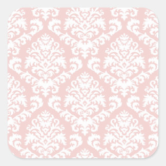 Sticker Carré BILTMORE DAMASK en ROSE BLANCHE ET BLANCHE