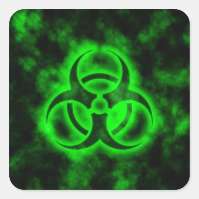 Sticker Carré Biodangerosité verte (Devant)