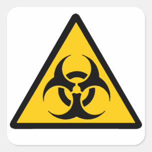 Sticker Carré Biohazard - bichrome jaune/noir