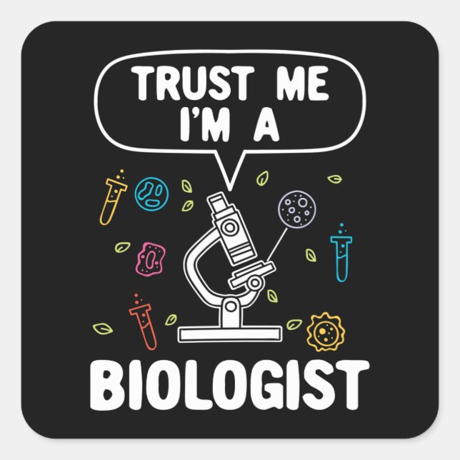 Sticker Carré Biologie Biologiste Cadeau (Devant)