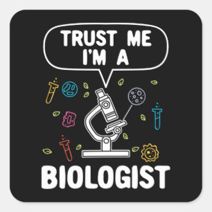 Sticker Carré Biologie Biologiste Cadeau