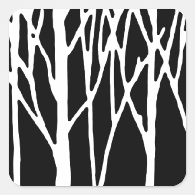 Sticker Carré Birch Forest par Leslie Peppers (Devant)