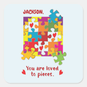 Sticker Carré Birthday Boy Puzzle Amour aux pièces