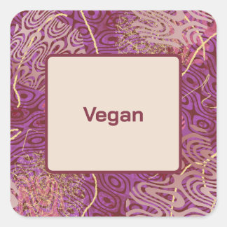 Sticker Carré Birthday Party Dietary Requirement Vegan