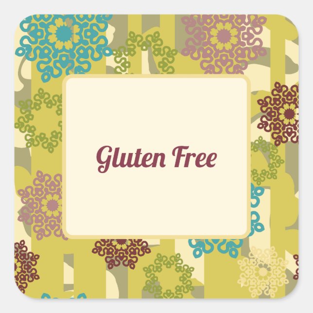 Sticker Carré Birthday Party Gluten Free Dietary Advice  (Devant)
