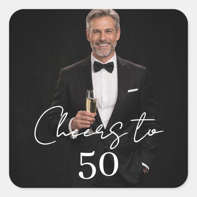 Sticker Carré Birthday party photo cheers (Devant)