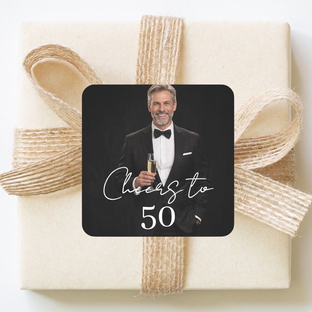 Sticker Carré Birthday party photo cheers (Créateur téléchargé)