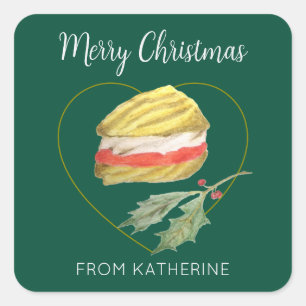 Sticker Carré Biscuit Viennese Whirls Noël