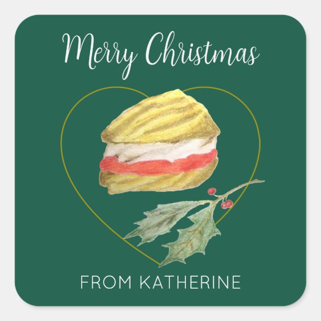 Sticker Carré Biscuit Viennese Whirls Noël (Devant)
