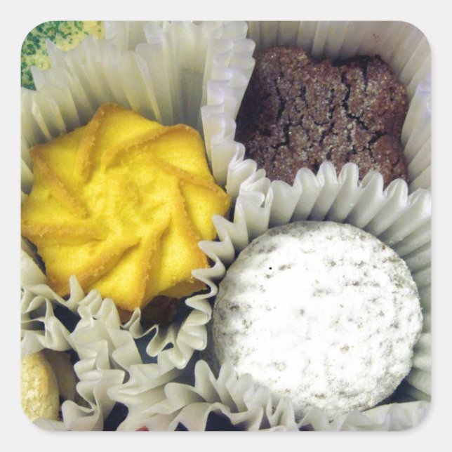 Sticker Carré Biscuits délicieux (Devant)