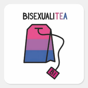 Sticker Carré BisexualiTEA Bi Pride Drapeau Thé bisexuel