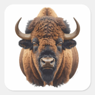Sticker Carré Bison / Buffle