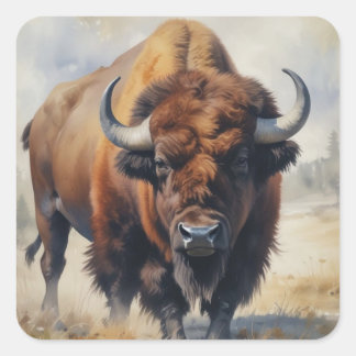 Sticker Carré Bison / Buffle