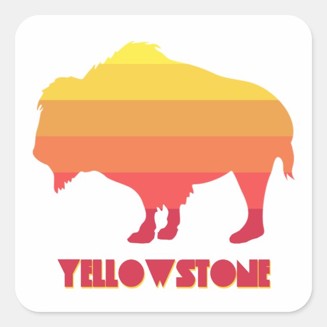 Sticker Carré Bison de Yellowstone (Devant)