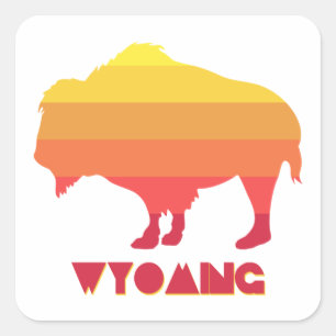 Sticker Carré Bison du Wyoming