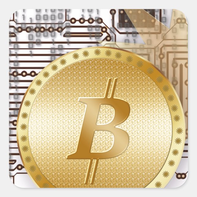 Sticker Carré Bitcoin 18 (Devant)