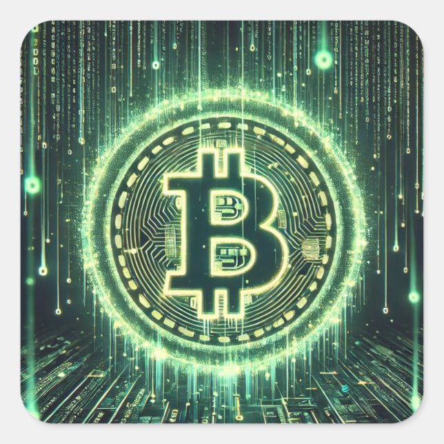 Sticker Carré Bitcoin devient la vraie matrice ? (Devant)