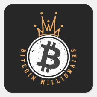 Sticker Carré Bitcoin millionnaire