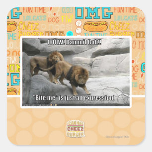 Sticker Carré Bite me n'est qu'une expression !