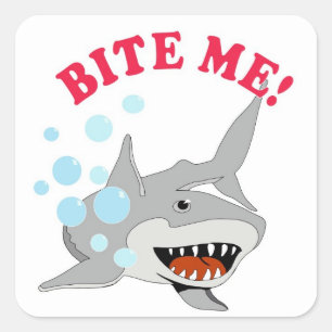 Sticker Carré Bite Me Shark