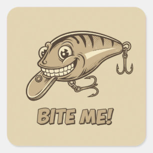 Sticker Carré Bite-Moi ! Porte - clé acrylique de leurres de pêc